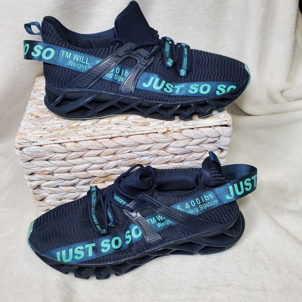 Men's Athletic Sports Running Sneakers EU 44 Size 10 Blue Activewear Athleisure